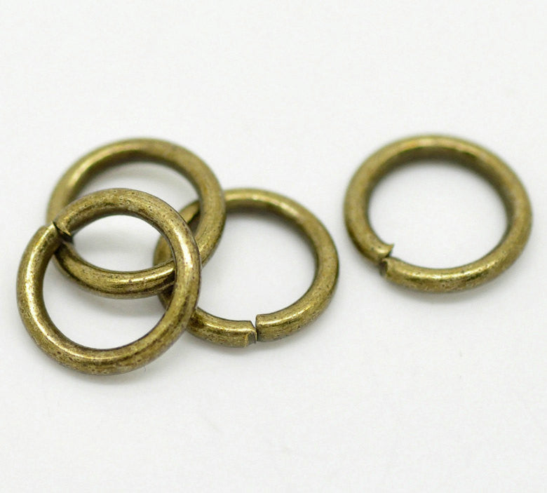 200 Antiqued Bronze Tone Open Jump Rings 8mm x 1.2mm, 16 gauge wire   Large BULK WHOLESALE PACKAGE  jum0101