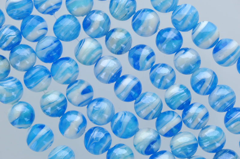 14mm TURQUOISE Blue GLASS MARBLE Round Beads . bgl0778