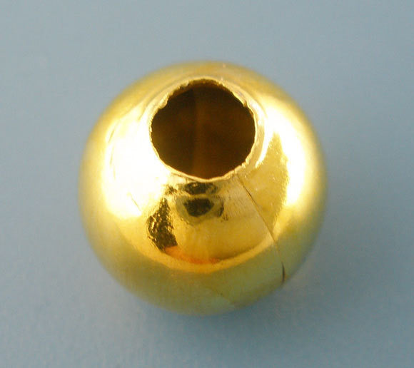 50 Gold Plated Smooth Round Ball Spacer Beads  10mm   bme0057