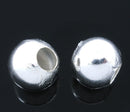 50 Silver Plated Smooth Round Ball Spacer Beads  8mm bme0103