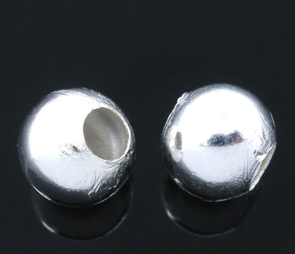 500 Silver Plated Smooth Round Ball Spacer Beads 4mm bme0085