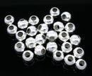 1000 Silver Plated Smooth Round Ball Spacer Beads . 3mm   bme0178