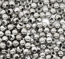 200 Silver Tone Metal ROUND Spacer Beads 6mm bme0093