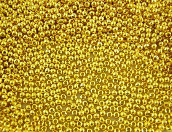 1000 Gold Plated Smooth Round Ball Spacer Beads  3mm  bme0058