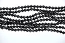 1 Strand JET BLACK non-AB Faceted Bicone Crystal Glass Beads 6 x 6mm  bgl0508