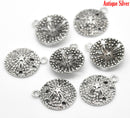 10 SAND DOLLAR Shell Charm Pendants. chs0807