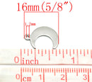 30 bulk package Stainless Steel Metal Stamping Blanks Charms, CRESCENT MOON, 20 gauge . Msb0075b