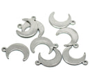 30 bulk package Stainless Steel Metal Stamping Blanks Charms, CRESCENT MOON, 20 gauge . Msb0075b
