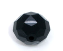 20 JET BLACK Crystal Glass Faceted Rondelle Beads . 14mm bgl0962