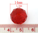 20 CRIMSON RED Crystal Glass Faceted Rondelle Beads . 14mm . bgl0966