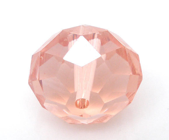 20 ROSE PINK Crystal Glass Faceted Rondelle Beads  14mm  bgl0969