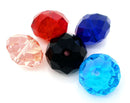20 MIXED COLORS Crystal Glass Faceted Rondelle Beads . 16mm . bgl0965
