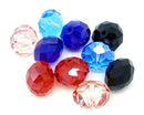 20 MIXED COLORS Crystal Glass Faceted Rondelle Beads . 16mm . bgl0965