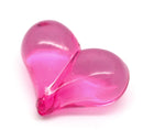 10 HOT PINK Acrylic Lucite Valentine's Day Hearts Beads,7/8" wide bac0125a