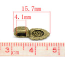 20 Bronze SCALLOPED Spoon Glue-On Bails for Pendants  16x6mm flat back  fba0017