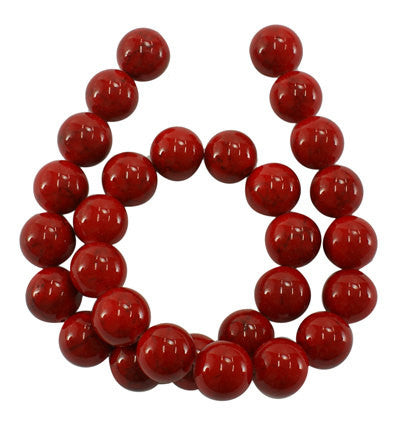 16" Strand Dyed Jade Stone 8mm Gemstone Beads approx 50 beads RED with BLACK Marbeling gjd0025