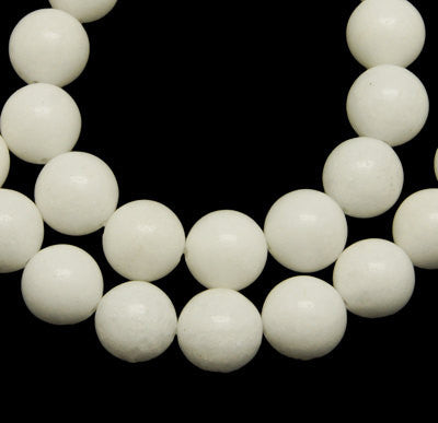 16" Strand Dyed Jade Stone 8mm Gemstone Beads approx 50 beads WHITE gjd0042