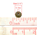 250 Brass Dome BEAD CAPS . Antique Bronze Metal 6mm . fin0103