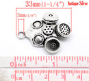 4 Antique Silver Tone Large GAS MASK Pendant Charms . chs0244