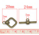 10 sets Antique Gold Bronze Toggle Clasps  DAISY FLOWER Design fcl0081
