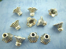 25 Antique Silver FLOWER Bead End Caps . Pewter Tibetan Silver Style . fin0116