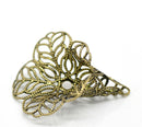 10 Antique Bronze BRASS Flower Filigree Bead Caps Findings fin0136