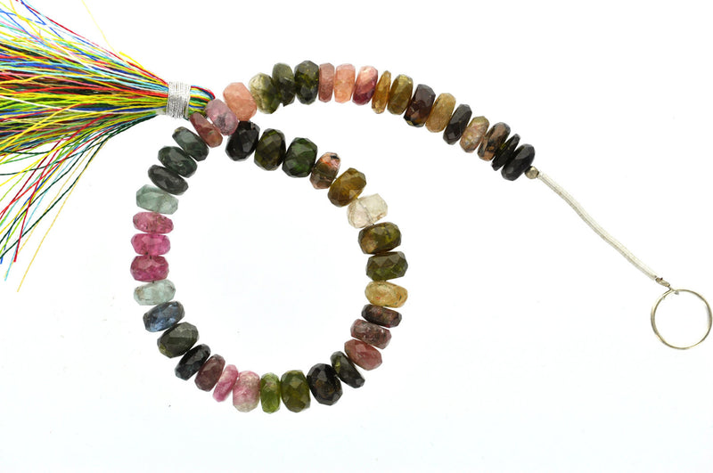 WATERMELON TOURMALINE Rondelle Beads . 7" loose beads gtr0003