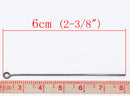 Bulk Package 300 GUNMETAL BLACK Metal Eye Pins 21/22 gauge, 60mm (about 2.4" long)  pin0052