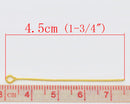 Bulk Package 300 BRIGHT GOLD TONE Metal Eye Pins 21/22 gauge, 45mm (about 1.8" long) pin0012
