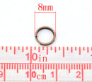 50 Copper Plated Double Loops Split Rings Open Jump Rings . 8mm  jum0049a