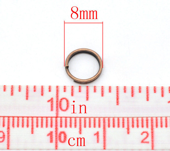 1000 BULK Copper Double Loops Split Rings Open Jump Rings . 7mm  jum0050b
