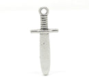 10 Silver Tone Metal DAGGER Sword Charm Pendants  31 x 12mm  chs0243