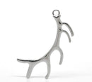 2 Silver Tone Large ANTLER or Coral Branch Charm Pendants, 2-5/8" long  chs0810