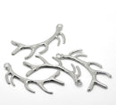 2 Silver Tone Large ANTLER or Coral Branch Charm Pendants, 2-5/8" long  chs0810
