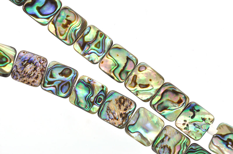 12mm square ABALONE SHELL Beads, double sided, full strand, bsh0023