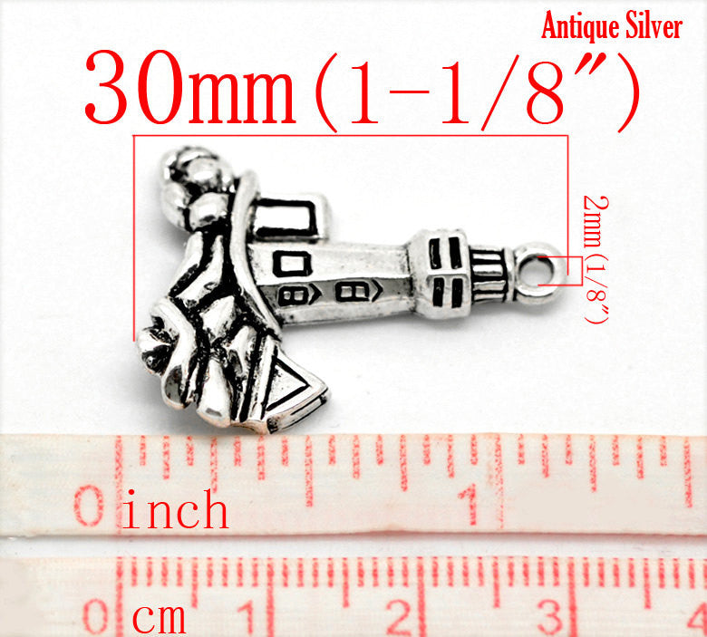 2 LIGHTHOUSE and OCEAN Charm Pendants . chs0266