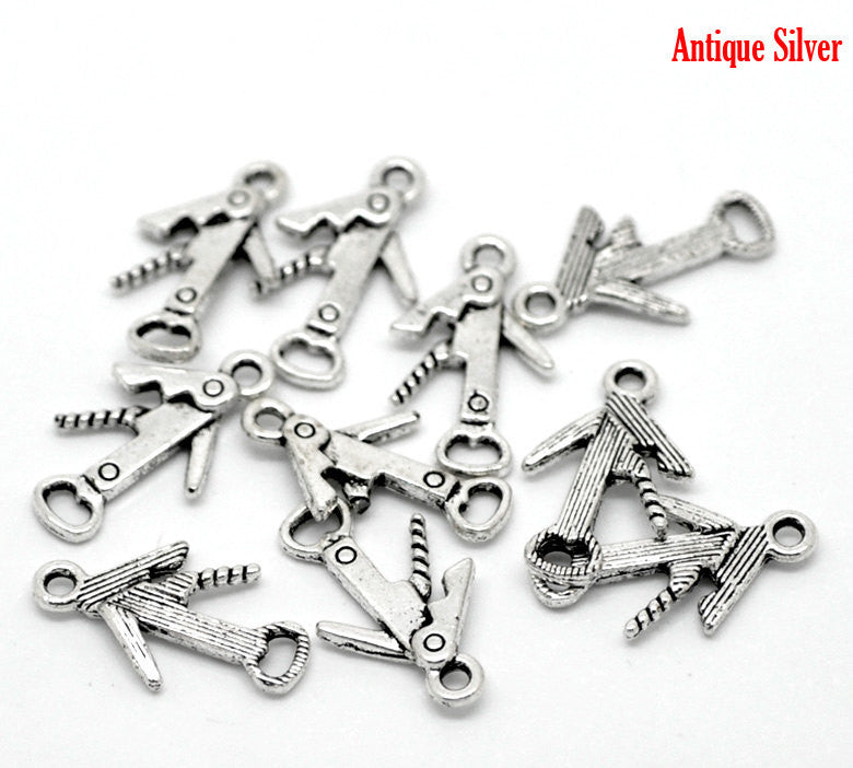 10 WINE CORKSCREW Bottle Opener Pewter Charm Pendants chs0427