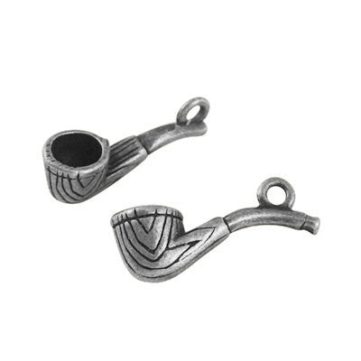 10 Silver Pewter GRANDPA'S Smoking Pipe Charm Pendants chs0186