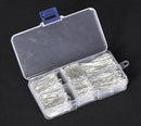 1 Box Well Sorted Silver Plated Head Pins . assorted sizes . 2100 pieces with storage box  pin0074