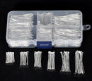 1 Box Well Sorted Silver Plated Head Pins . assorted sizes . 2100 pieces with storage box  pin0074