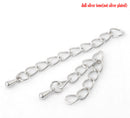 10 Necklace Extension Chains, about 2" long . silver tone metal curb link extender chain . fch0104