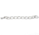 10 Necklace Extension Chains, about 2" long . silver tone metal curb link extender chain . fch0104