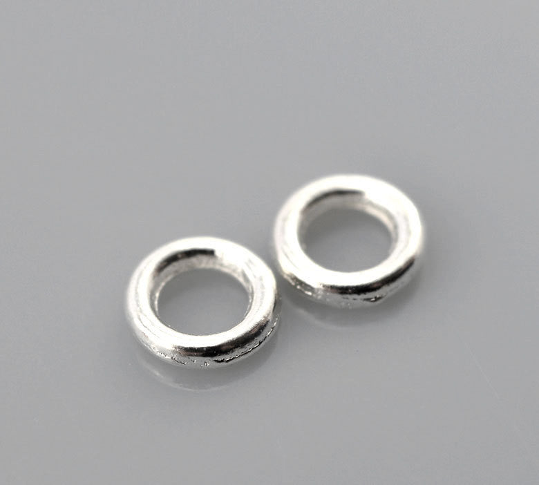 500 PCs SMALL 4mm Silver Plated Soldered Closed Jump Rings 20 gauge wire Findings  jum0023b