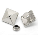 6 Sets Large PYRAMID CONE Stud Rivets . antiqued silver metal fin0169