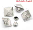 6 Sets Large PYRAMID CONE Stud Rivets . antiqued silver metal fin0169