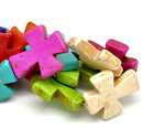 50mm Large Howlite Stone Beads MIXED COLORS Maltese CROSS, full strand, 8 beads, how0438