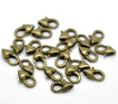 30 pcs Antiqued BRONZE HEART Brass Lobster Clasps 12mm x 7mm  fcl0033