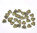 Brass LEAF BEAD CAPS . Bronze. 11mm x 10mm . fin0110
