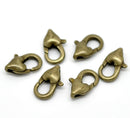 30 pcs Antiqued BRONZE HEART Brass Lobster Clasps 12mm x 7mm  fcl0033