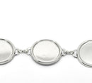 1 Silver Tone Metal CAMEO Charm Bracelets  .  fits 16mm cabochon fch0144